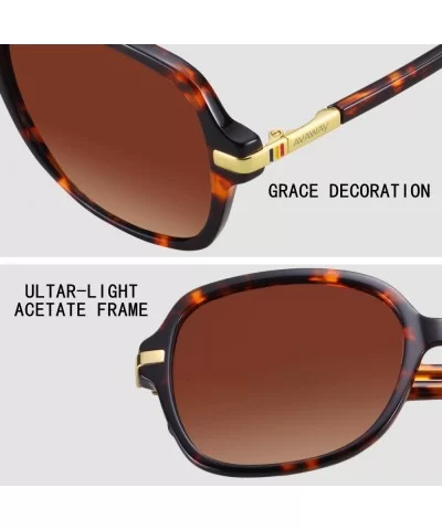 Oversized Vintage Sunglasses for Women Polarized Square Acetate Frame UV Protection - CR18S7WA8IU $21.72 Square