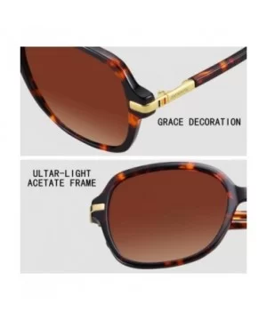 Oversized Vintage Sunglasses for Women Polarized Square Acetate Frame UV Protection - CR18S7WA8IU $21.72 Square