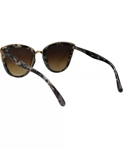 Womens Flash Color Mirror Lens Oversized Cat Eye Sunglasses - Granite - CA12CVOZLCB $8.07 Cat Eye