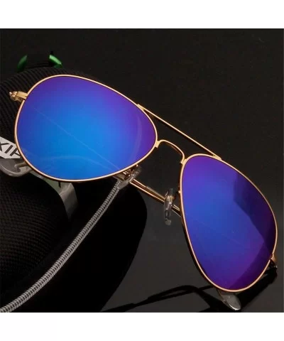 Men's Aviation Sunglasses Women Driving Alloy Frame Polit Mirror Sun Glasses - Rosegold Clear - C0194O3ZCOX $17.02 Oval