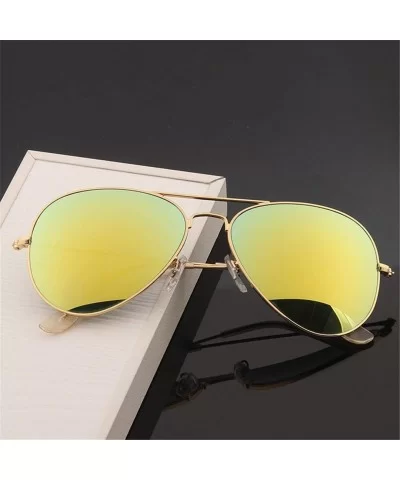 Men's Aviation Sunglasses Women Driving Alloy Frame Polit Mirror Sun Glasses - Rosegold Clear - C0194O3ZCOX $17.02 Oval