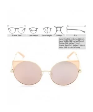 Women Oversized Cat Eye Sunglasses Eyewear - Gold Frame/Pink Mirrored Lens 50754 - C718DDAX3N4 $6.51 Cat Eye