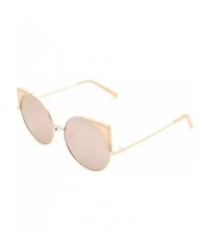 Women Oversized Cat Eye Sunglasses Eyewear - Gold Frame/Pink Mirrored Lens 50754 - C718DDAX3N4 $6.51 Cat Eye