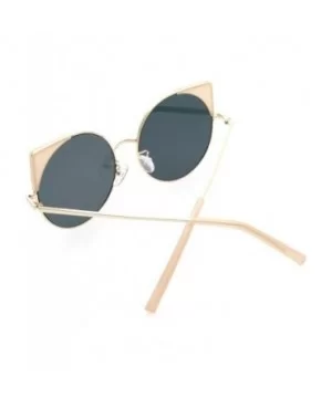 Women Oversized Cat Eye Sunglasses Eyewear - Gold Frame/Pink Mirrored Lens 50754 - C718DDAX3N4 $6.51 Cat Eye