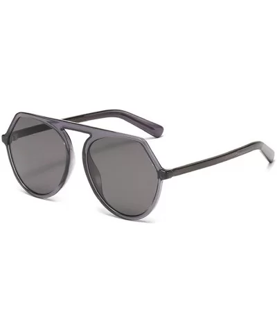 Retro Built-in Metal Feet Sunglasses Round Men Women Fashion Pilot Shades Glasses UV400 - Grey - CE194QUIN6R $8.68 Round