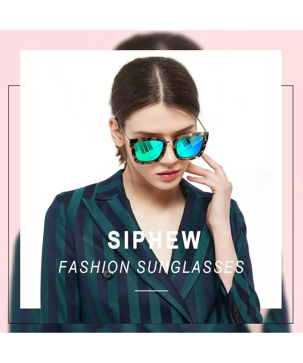 Oversized Sunglasses for Women-Polarized Mirrored Lens - Fashion Eyewear 100% UV Protection - CD190G25GDL $19.86 Oversized