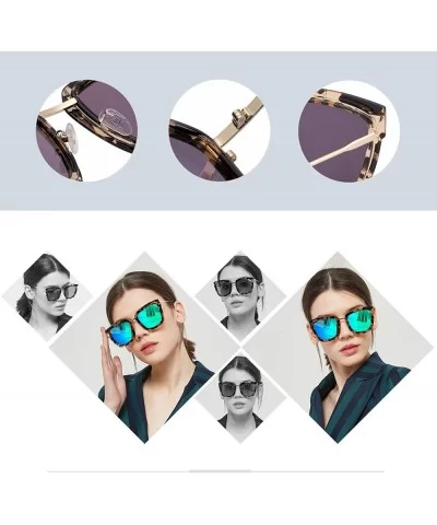 Oversized Sunglasses for Women-Polarized Mirrored Lens - Fashion Eyewear 100% UV Protection - CD190G25GDL $19.86 Oversized