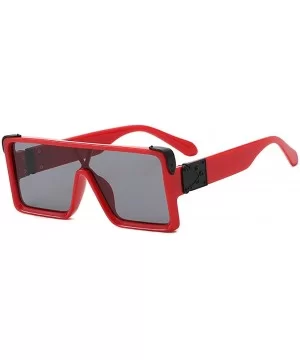 Square Oversized Sunglasses Women Men - Classic Fashion Style 100% UV Protection - Red - CU1994ENMHI $12.99 Oversized