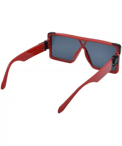 Square Oversized Sunglasses Women Men - Classic Fashion Style 100% UV Protection - Red - CU1994ENMHI $12.99 Oversized