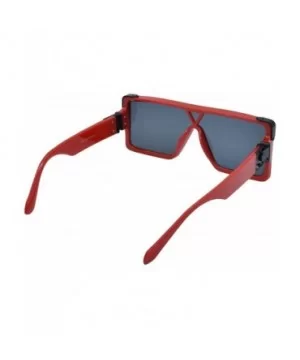 Square Oversized Sunglasses Women Men - Classic Fashion Style 100% UV Protection - Red - CU1994ENMHI $12.99 Oversized