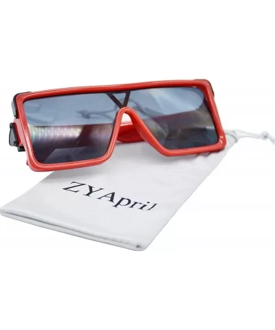 Square Oversized Sunglasses Women Men - Classic Fashion Style 100% UV Protection - Red - CU1994ENMHI $12.99 Oversized