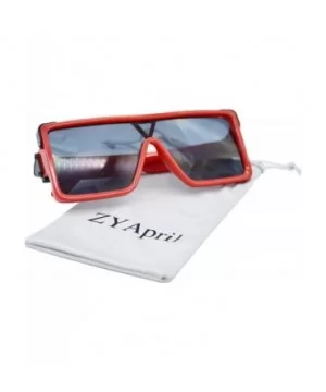 Square Oversized Sunglasses Women Men - Classic Fashion Style 100% UV Protection - Red - CU1994ENMHI $12.99 Oversized