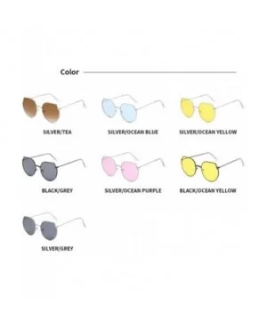 Women Cat Eye Sunglasses Ladies Retro Alloy Frame Sun Glasses UV400 - Silveryellow - CX1903985HN $8.66 Cat Eye