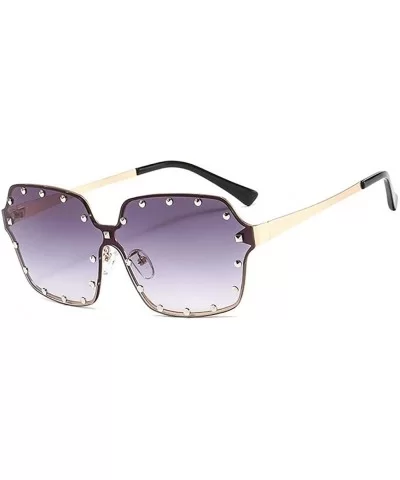 OVERSIZED Fashion Sunglasses-Gradient Shades Glasses Unisex-Polarized-Rimless - B - CZ1905YY0IO $23.63 Goggle