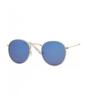 Vintage Oval Sunglasses Women Retro Clear Lens Eyewear Round Sun Glasses Oculos De Sol - Gold Blue - C51985928U2 $27.37 Round