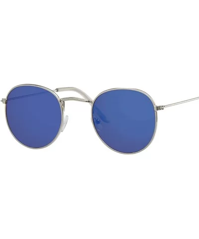 Vintage Oval Sunglasses Women Retro Clear Lens Eyewear Round Sun Glasses Oculos De Sol - Gold Blue - C51985928U2 $27.37 Round