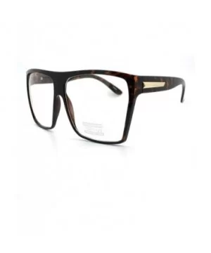 Super Oversized Nerdy Squared Geeky Clear Lens Fashion Eye Glasses - Tortoise - CK11D2XKN47 $6.19 Oversized