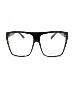 Super Oversized Nerdy Squared Geeky Clear Lens Fashion Eye Glasses - Tortoise - CK11D2XKN47 $6.19 Oversized