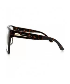 Super Oversized Nerdy Squared Geeky Clear Lens Fashion Eye Glasses - Tortoise - CK11D2XKN47 $6.19 Oversized