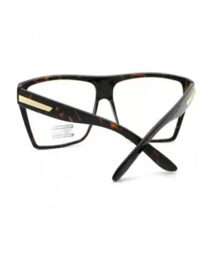 Super Oversized Nerdy Squared Geeky Clear Lens Fashion Eye Glasses - Tortoise - CK11D2XKN47 $6.19 Oversized