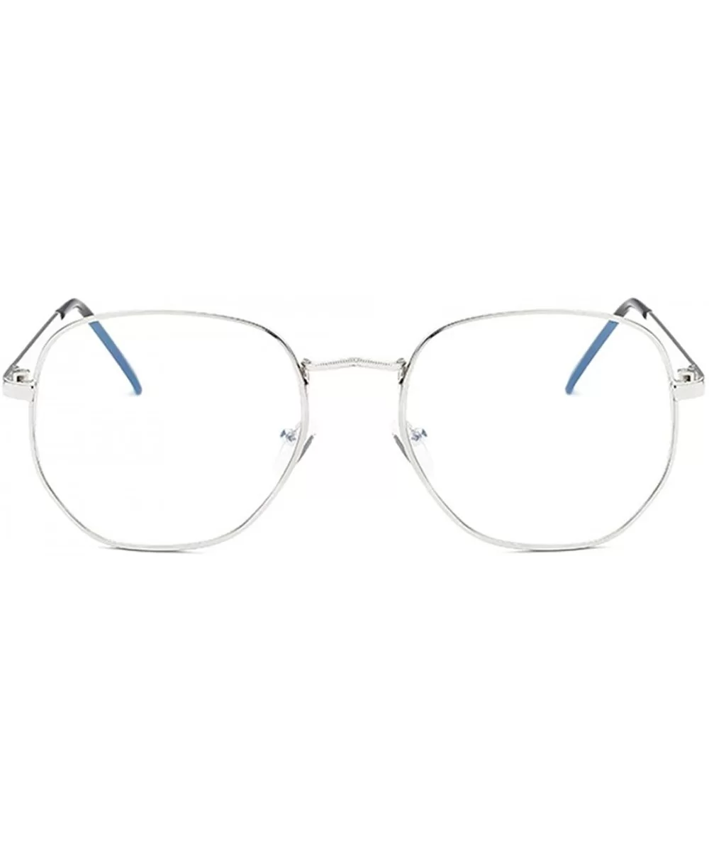 Fashion Myopia Face-lift Glasses Metal Frame Vintage Round Glasses - Silver - CU18ET8L39U $21.45 Round