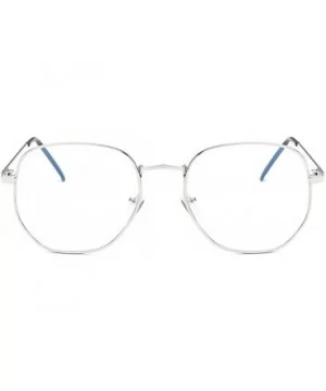 Fashion Myopia Face-lift Glasses Metal Frame Vintage Round Glasses - Silver - CU18ET8L39U $21.45 Round