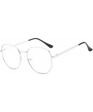 Fashion Myopia Face-lift Glasses Metal Frame Vintage Round Glasses - Silver - CU18ET8L39U $21.45 Round