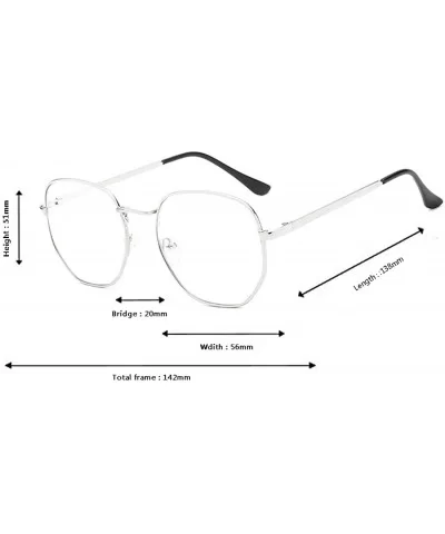 Fashion Myopia Face-lift Glasses Metal Frame Vintage Round Glasses - Silver - CU18ET8L39U $21.45 Round