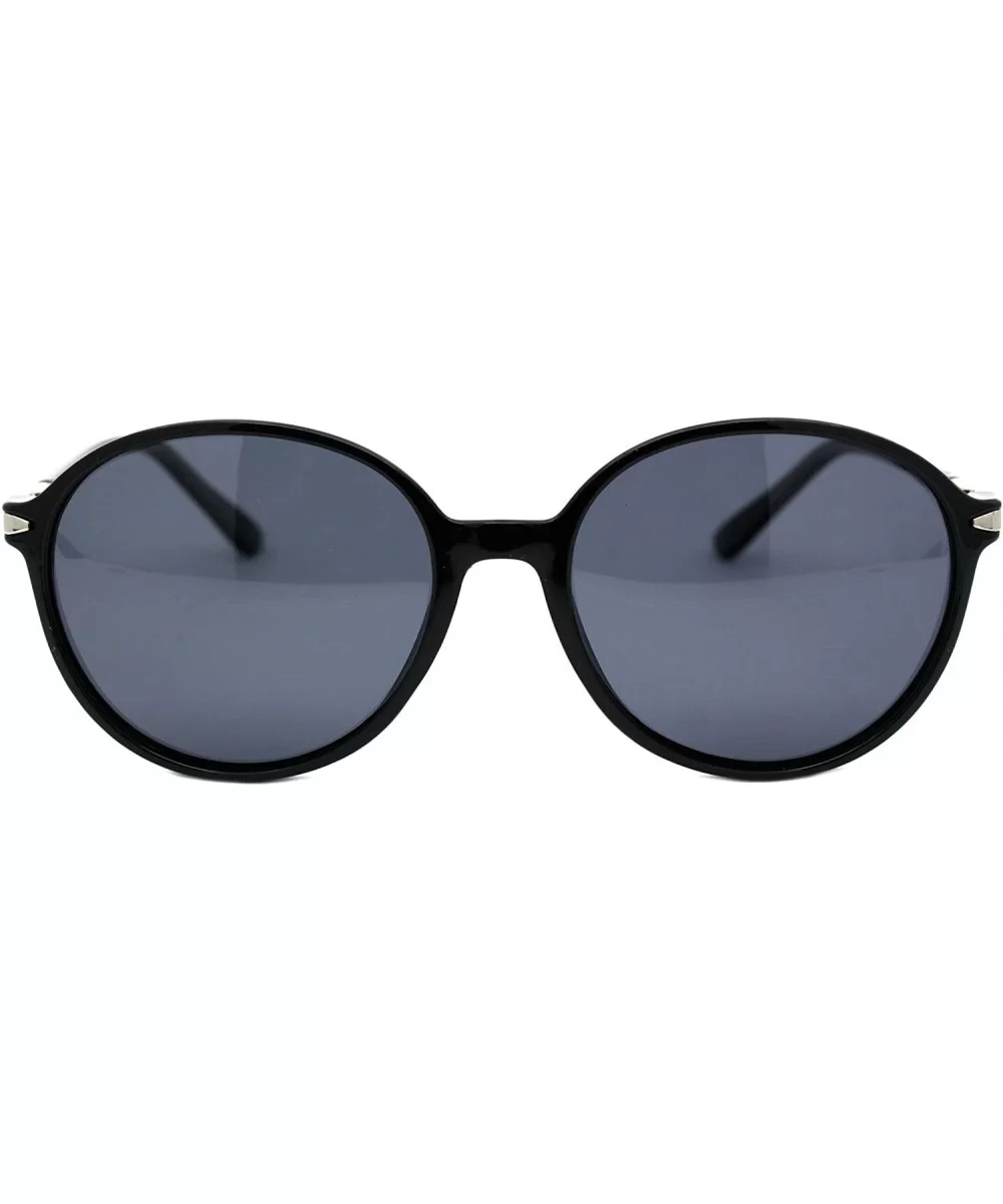 Polarized Lens Womens Sunglasses Retro Round Fashion Shades UV 400 - Black (Black) - C3192RSO8DR $9.17 Round