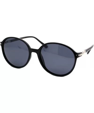 Polarized Lens Womens Sunglasses Retro Round Fashion Shades UV 400 - Black (Black) - C3192RSO8DR $9.17 Round