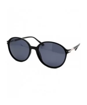 Polarized Lens Womens Sunglasses Retro Round Fashion Shades UV 400 - Black (Black) - C3192RSO8DR $9.17 Round