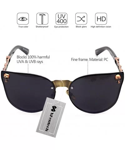 UV400 Fashion Retro Oversized Unisex Women Men Rimless Sunglasses With Chain - Style a 5 - CZ18ERLNYAM $11.60 Oval