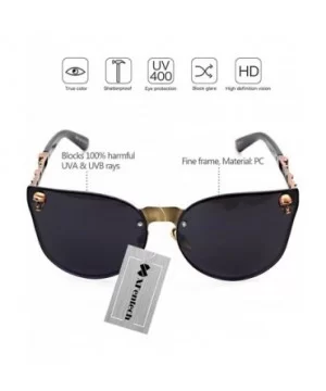 UV400 Fashion Retro Oversized Unisex Women Men Rimless Sunglasses With Chain - Style a 5 - CZ18ERLNYAM $11.60 Oval