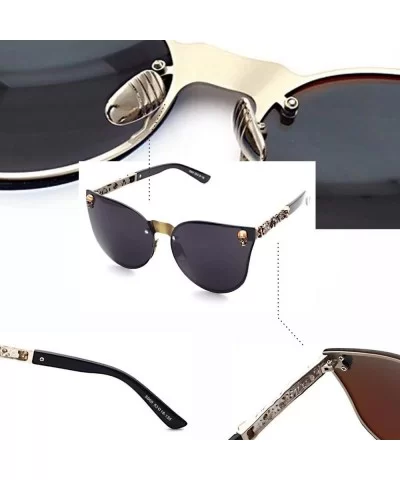 UV400 Fashion Retro Oversized Unisex Women Men Rimless Sunglasses With Chain - Style a 5 - CZ18ERLNYAM $11.60 Oval