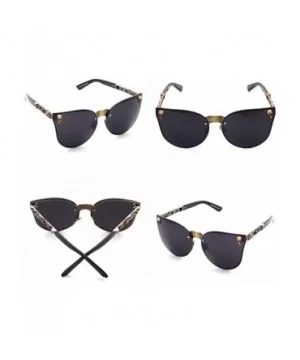 UV400 Fashion Retro Oversized Unisex Women Men Rimless Sunglasses With Chain - Style a 5 - CZ18ERLNYAM $11.60 Oval