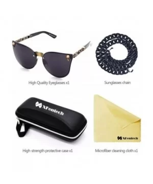 UV400 Fashion Retro Oversized Unisex Women Men Rimless Sunglasses With Chain - Style a 5 - CZ18ERLNYAM $11.60 Oval