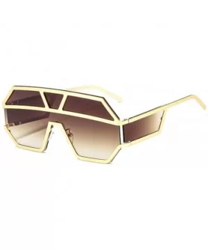 Exaggerated Protection Oversized Sunglasses Eyeglasses - Brown - CR18LL6G59T $7.55 Square