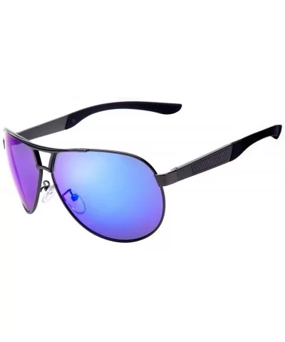 Men Aviator Sunglasses Drive mirror sunglasses for women polarized uv protection - Blue - C4183EA48U7 $7.00 Aviator