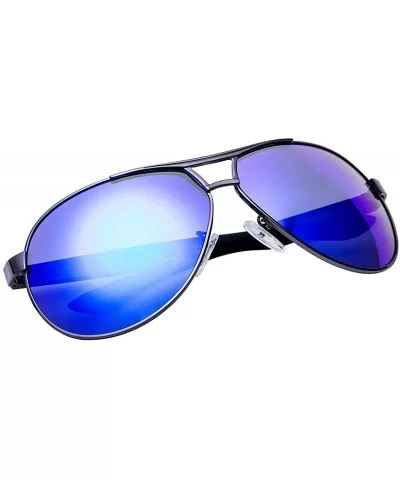 Men Aviator Sunglasses Drive mirror sunglasses for women polarized uv protection - Blue - C4183EA48U7 $7.00 Aviator