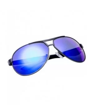 Men Aviator Sunglasses Drive mirror sunglasses for women polarized uv protection - Blue - C4183EA48U7 $7.00 Aviator