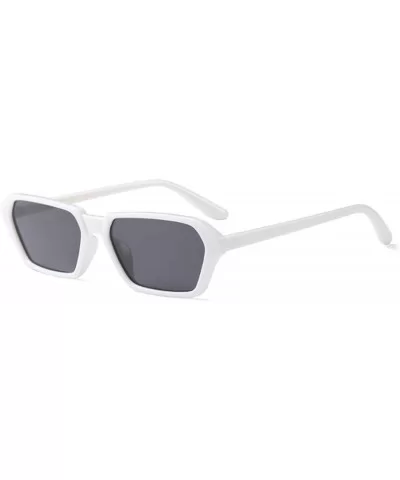 Vintage Rectangle Sunglasses Small Frame Women Square Fashion Eyewear - White Gray - CL18DW0QUQO $6.21 Oval