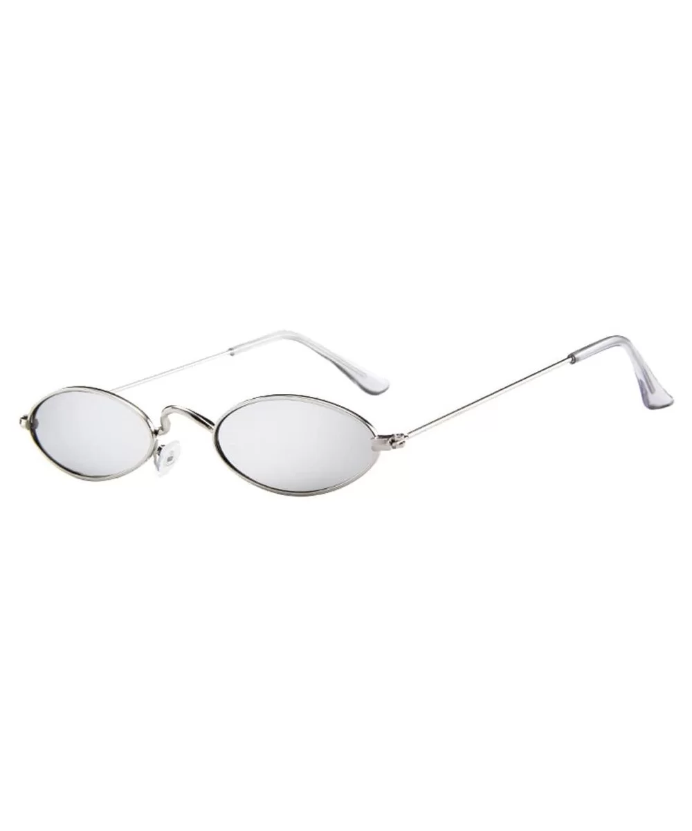 Fashion Mens Womens Retro Small Oval Sunglasses Metal Frame Shades Eyewear (G) - G - C9195NKOHLZ $5.94 Oval