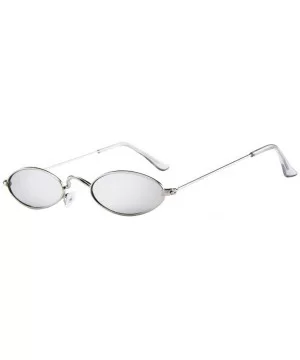 Fashion Mens Womens Retro Small Oval Sunglasses Metal Frame Shades Eyewear (G) - G - C9195NKOHLZ $5.94 Oval