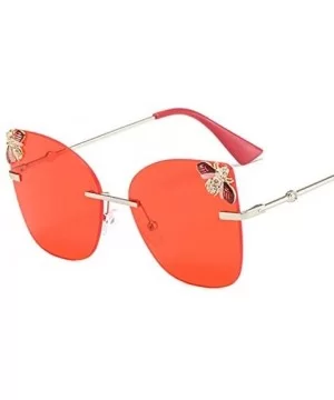 Bee Rimless Sunglasses Men Women Square Shades Sun Glasses - C2 Pink - CD18Y7E8RX4 $20.71 Rectangular