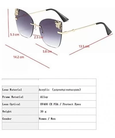 Bee Rimless Sunglasses Men Women Square Shades Sun Glasses - C2 Pink - CD18Y7E8RX4 $20.71 Rectangular