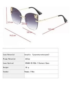 Bee Rimless Sunglasses Men Women Square Shades Sun Glasses - C2 Pink - CD18Y7E8RX4 $20.71 Rectangular