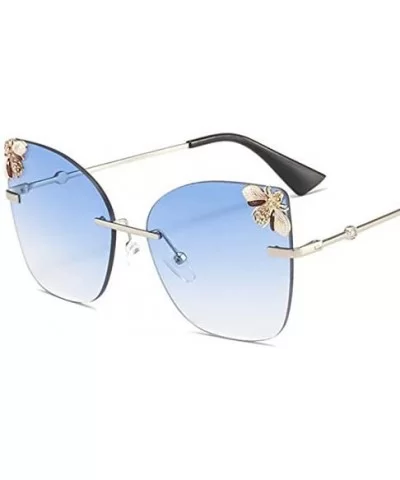 Bee Rimless Sunglasses Men Women Square Shades Sun Glasses - C2 Pink - CD18Y7E8RX4 $20.71 Rectangular