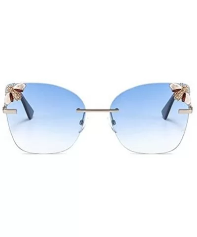 Bee Rimless Sunglasses Men Women Square Shades Sun Glasses - C2 Pink - CD18Y7E8RX4 $20.71 Rectangular