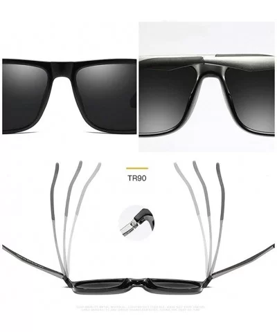 TR90 Fashion Men's Polarized TAC Lens Spring Mirror Foot Sunglasses - Blue - CE18LWZ3DN0 $8.33 Square