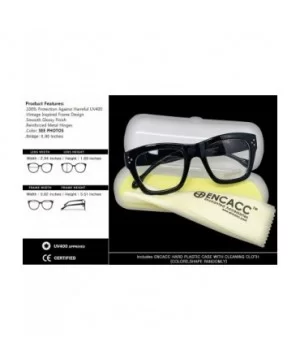 Vintage Inspired Geek Oversized Square Thick Horn Rimmed Eyeglasses Clear Lens - Black 00013 - CI18AMY8595 $9.97 Oval